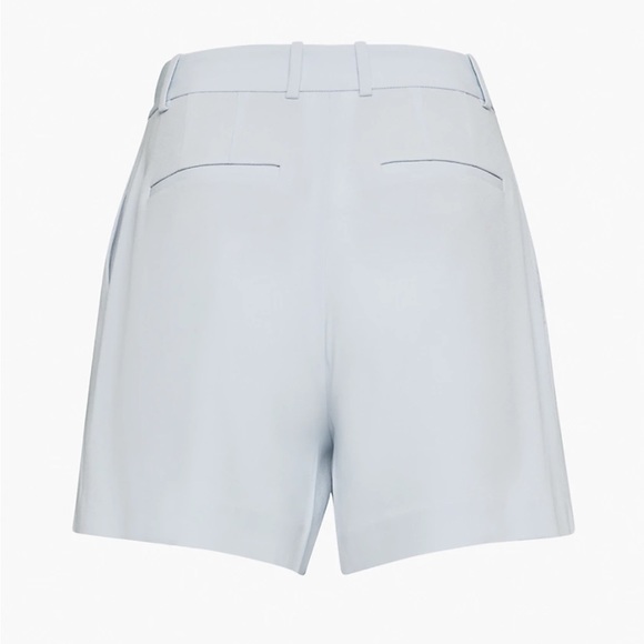 Aritzia Babaton Pleated 5” Shorts High Waisted Cement Blue Size 00 NEW - Picture 7 of 8